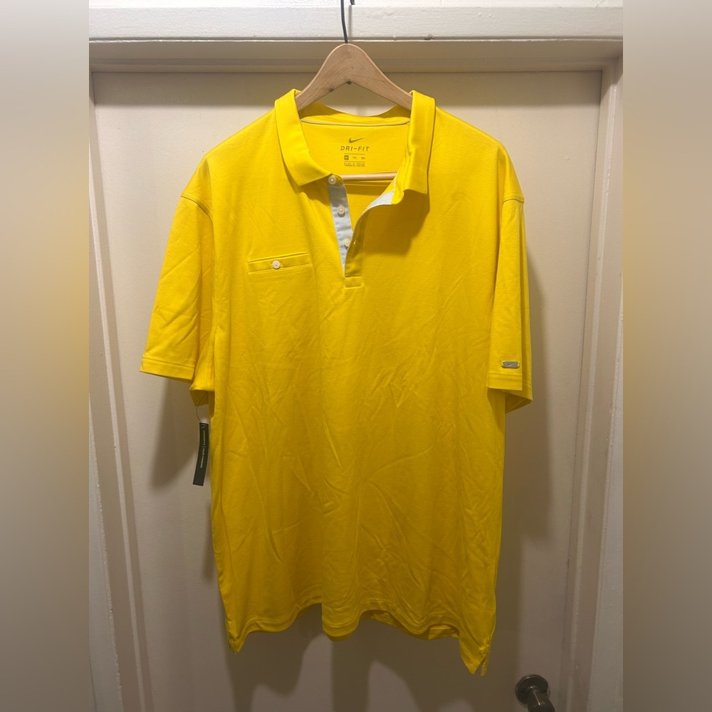 Nike Men's Solid Player Golf Polo Yellow AT8940-703 Size  XXL 2XL $85 NEW NWT